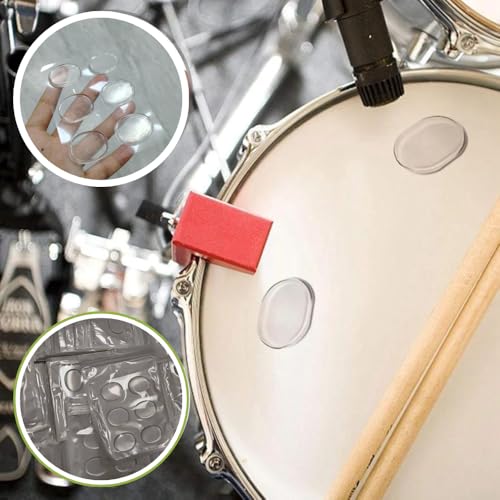 24-Piece Drum Dampener Gel Pads Bundle with Polishing Cloth – Soft Silicone Drum Dampeners for Cymbals & Drum Tone Control, Transparent – Reduces Overtones & Enhances Sound Clarity - Image 3