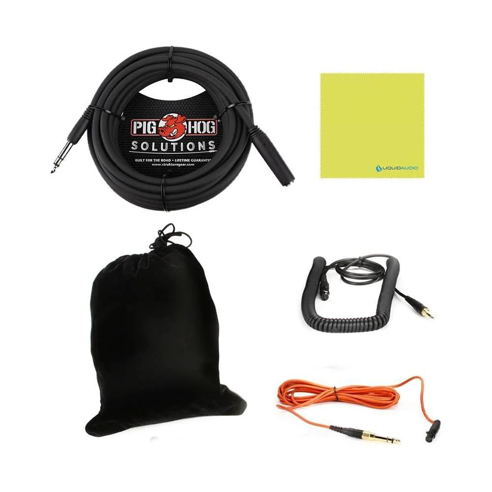 Liquid Audio AKG K712PRO Open-Back Mastering Reference and Studio Headphones Bundle w/Pig Hog PHX14-25 Headphone Extension Cable, 1/4" Polishing Cloth - Image 3