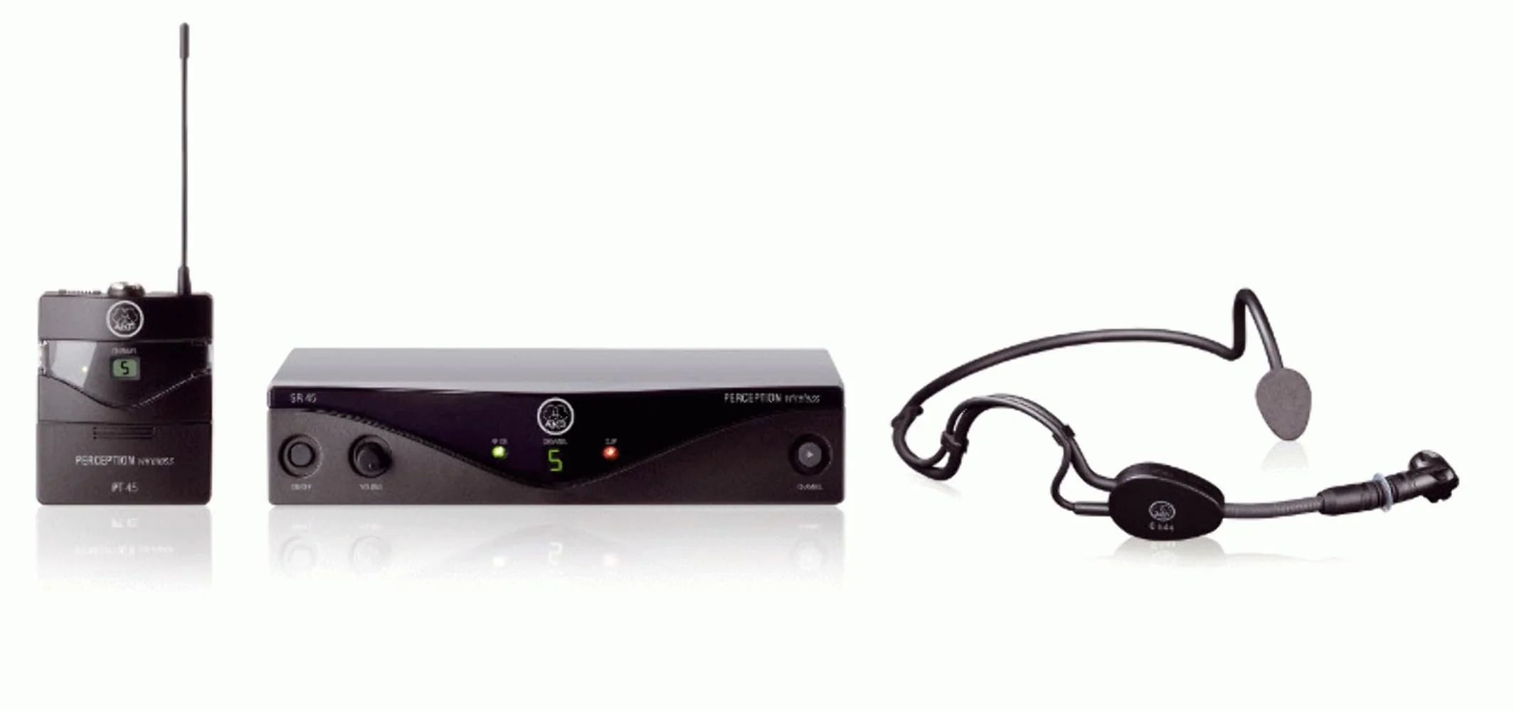 AKG Pro Audio Perception Wireless Microphone System with SR45 Stationary Receiver, PT45 Pocket Transmitter, and C544L Headworn Microphone- Sports Set (3248X00010) - Image 6