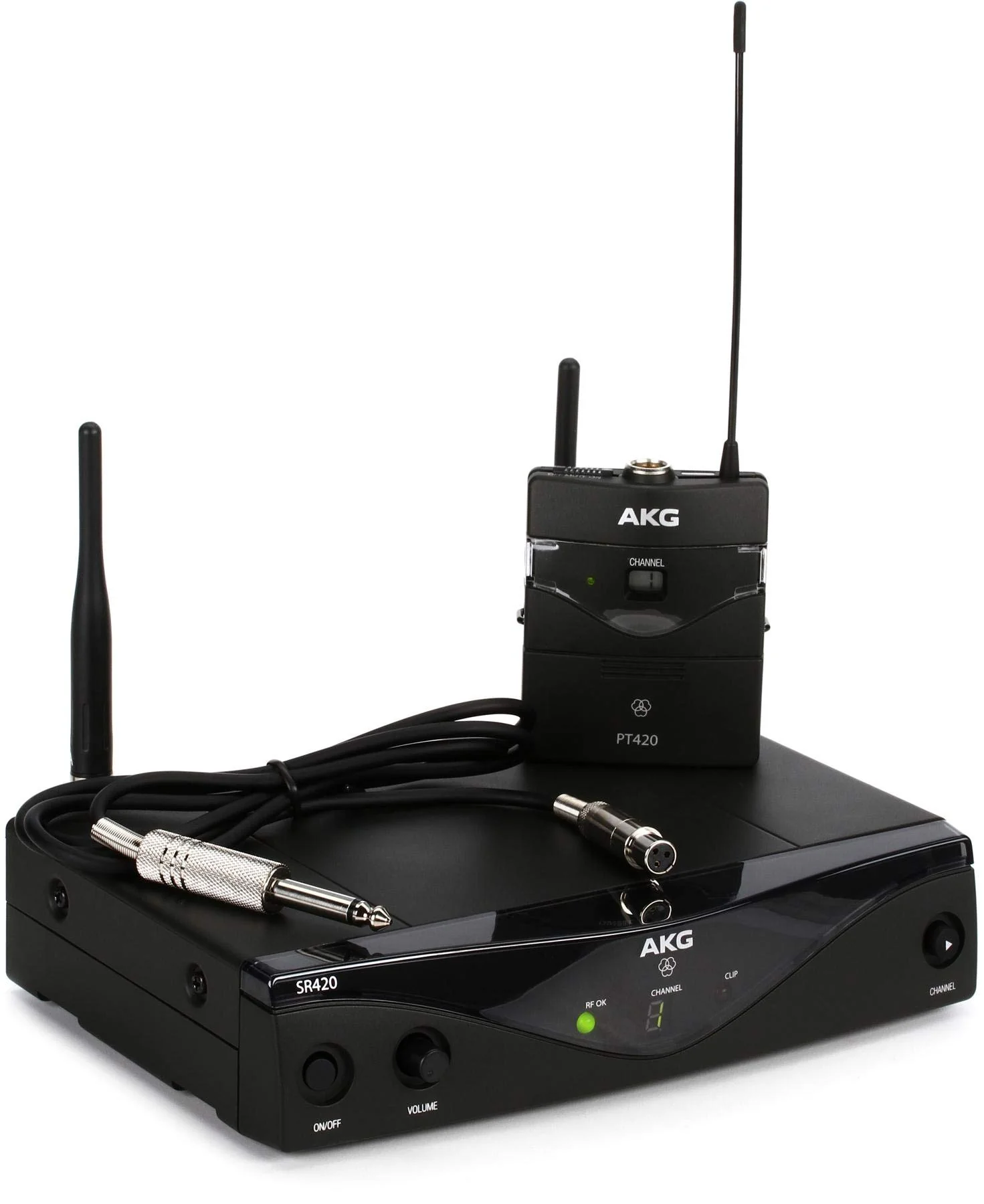 AKG Pro Audio WMS420 Headworn Set Band A Wireless Microphone System with SR420 Stationary Receiver, P420 Pocket Transmitter, Headworn Microphone - Image 5