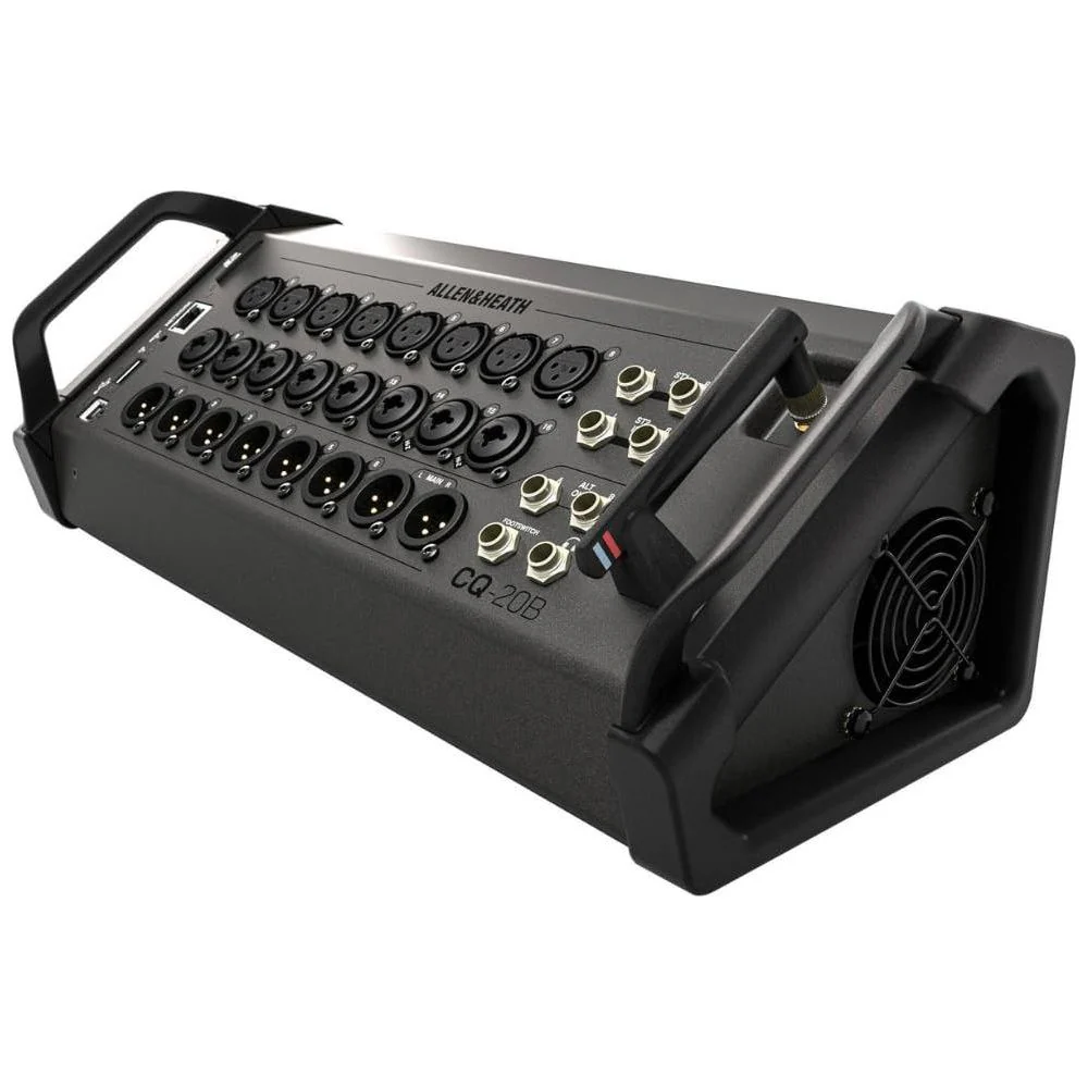 Allen & Heath AH-CQ20B Ultra-Compact 20in / 8out Digital Mixer Bundle w/ 2-Pack Pig Hog PHM15 Pig Hog 8mm Mic Cable, Power Cable and Liquid Audio Polishing Cloth - Image 3