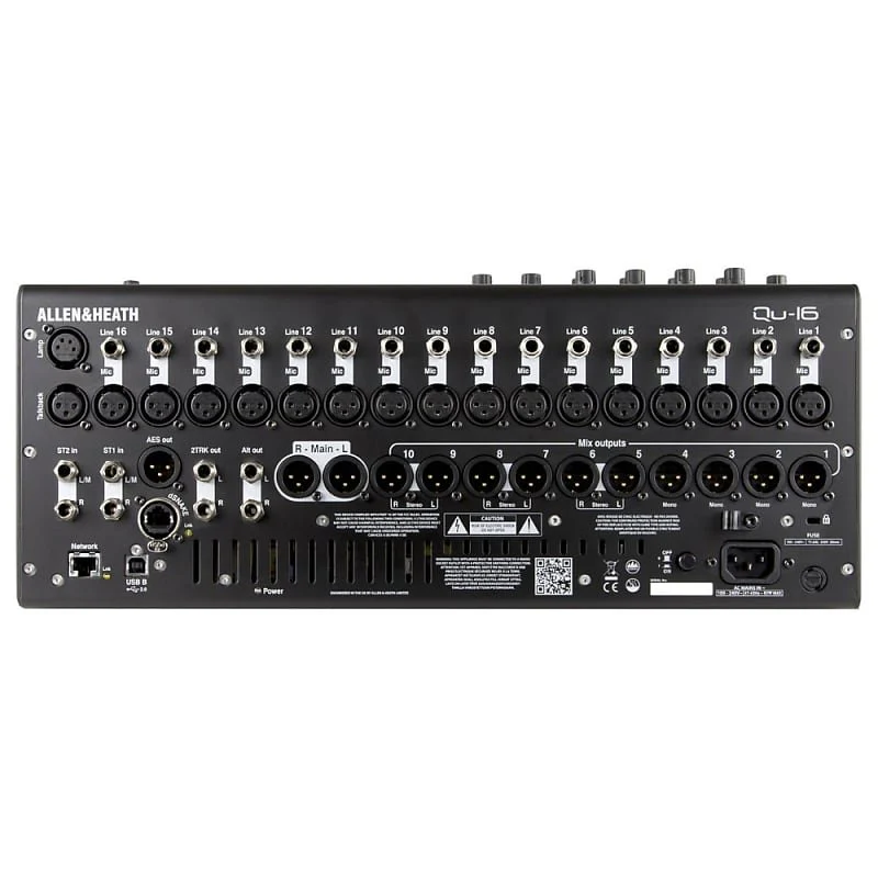 Allen &Heath AH-QU-16C Rack Mountable Compact Digital Mixer, Chrome Edition Bundle w/ 4-Pack Pig Hog PHM15 Pig Hog 8mm Mic Cable, Power Cable and Liquid Audio Polishing Cloth - Image 5