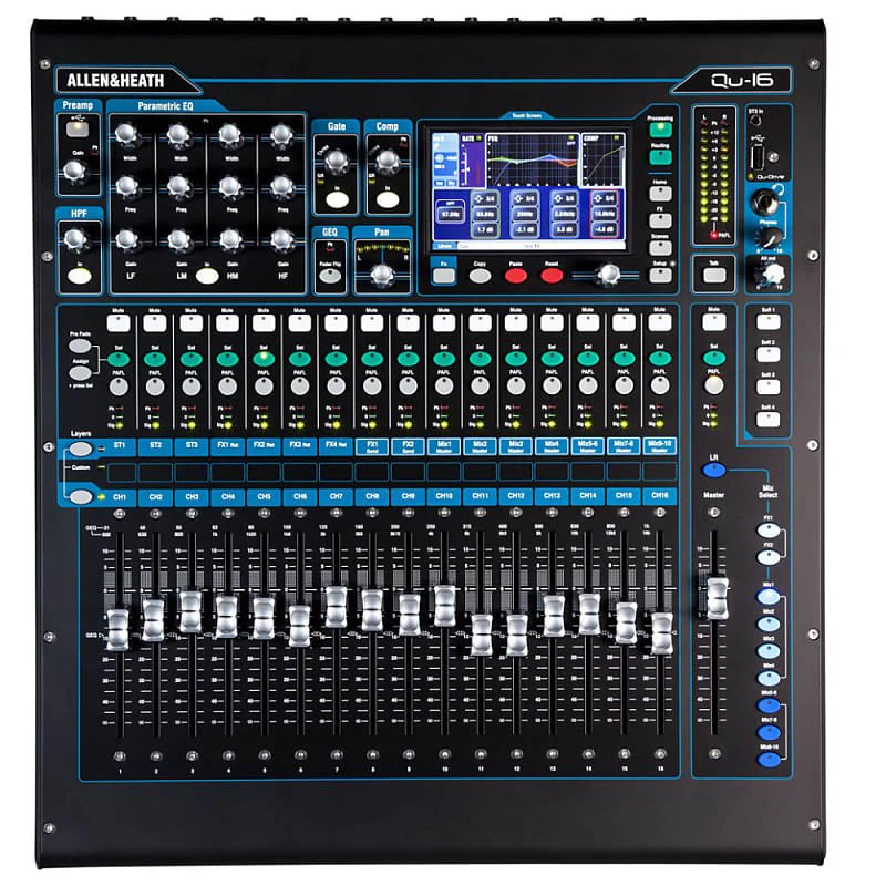 Allen &Heath AH-QU-16C Rack Mountable Compact Digital Mixer, Chrome Edition Bundle w/ 4-Pack Pig Hog PHM15 Pig Hog 8mm Mic Cable, Power Cable and Liquid Audio Polishing Cloth - Image 8