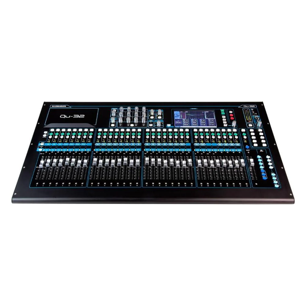 Allen & Heath AH-QU-32C 38 In/28 Out Compact Digital Mixer, Chrome Edition Bundle w/ 4-Pack Pig Hog PHM15 Pig Hog 8mm Mic Cable, Power Cable and Liquid Audio Polishing Cloth - Image 5