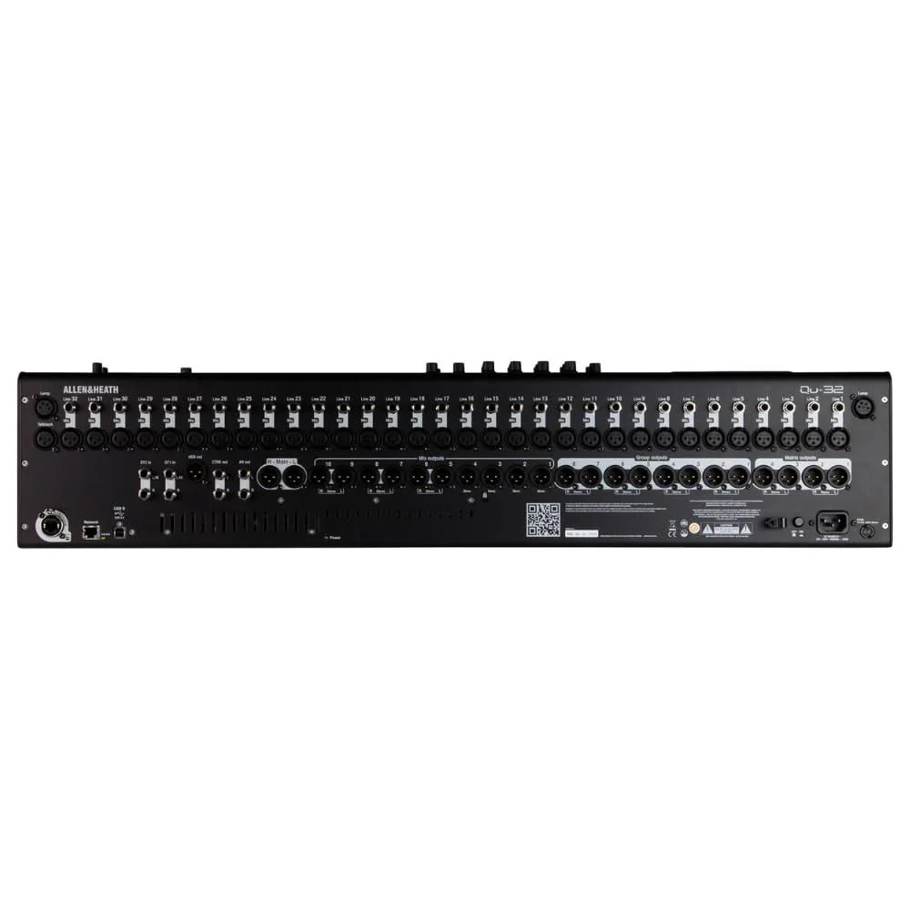 Allen & Heath AH-QU-32C 38 In/28 Out Compact Digital Mixer, Chrome Edition Bundle w/ 4-Pack Pig Hog PHM15 Pig Hog 8mm Mic Cable, Power Cable and Liquid Audio Polishing Cloth - Image 6