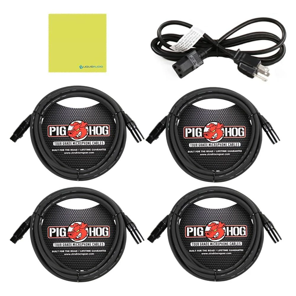 Allen & Heath AH-QU-32C 38 In/28 Out Compact Digital Mixer, Chrome Edition Bundle w/ 4-Pack Pig Hog PHM15 Pig Hog 8mm Mic Cable, Power Cable and Liquid Audio Polishing Cloth - Image 7
