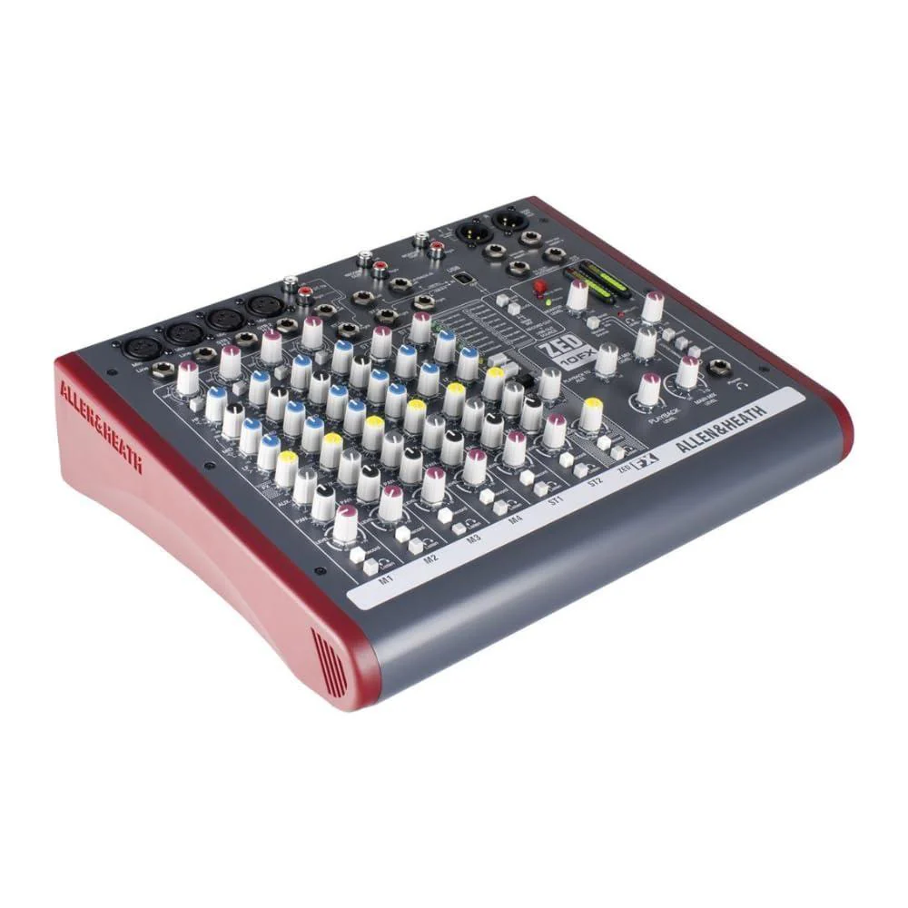 Allen & Heath AH-ZED10FX Multipurpose Mixer for Live Sound and Recording Bundle w/ 2-Pack Pig Hog PHM15 8mm XLR Mic Cable, Power Cable & Liquid Audio Polishing Cloth - Image 6