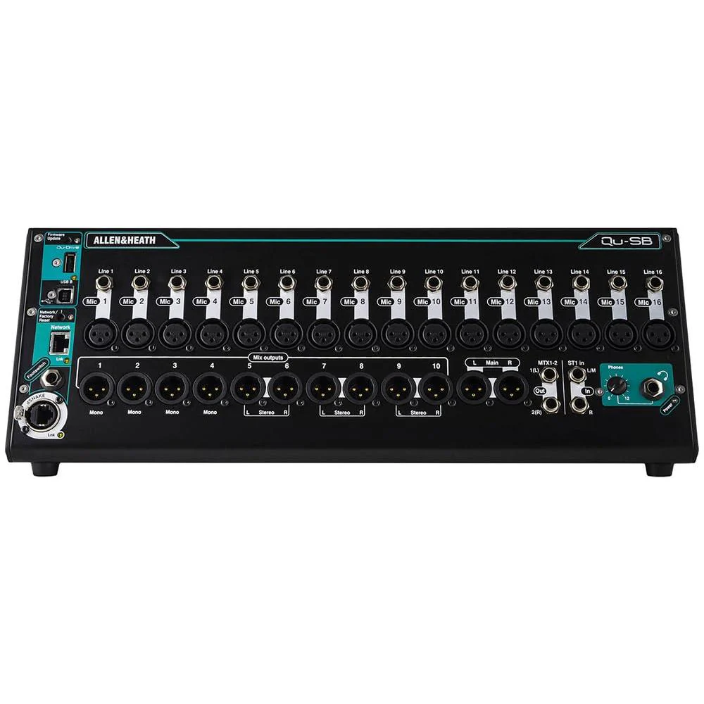 Allen & Heath Qu-SB Portable 18in / 14out Ultra Compact Digital Mixer Bundle w/6-Pack Pig Hog PHM10 8mm XLR Microphone Cable and Liquid Audio Polishing Cloth - Image 3