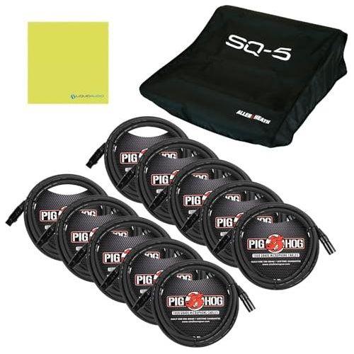 Allen & Heath SQ-5 48-channel Digital Mixer Bundle w/Allen & Heath AP11332 SQ-5 Dust Cover, 10-Pack Pig Hog PHM10 8mm XLR Microphone Cable and Liquid Audio Polishing Cloth - Image 6