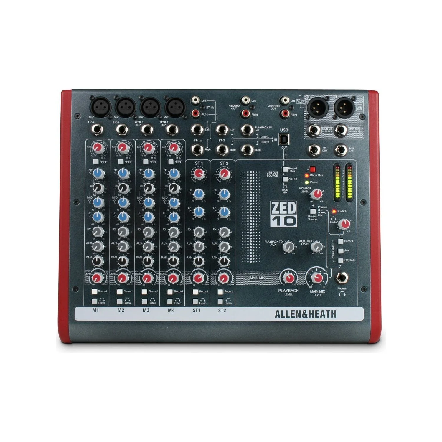 Allen & Heath ZED-10 - Touring Quality Audio Mixer with 2 Mic/Line, 2 Mic/Line/DI, 3 Stereo Line and USB I/O (AH-ZED-10),Black and Red - Image 3