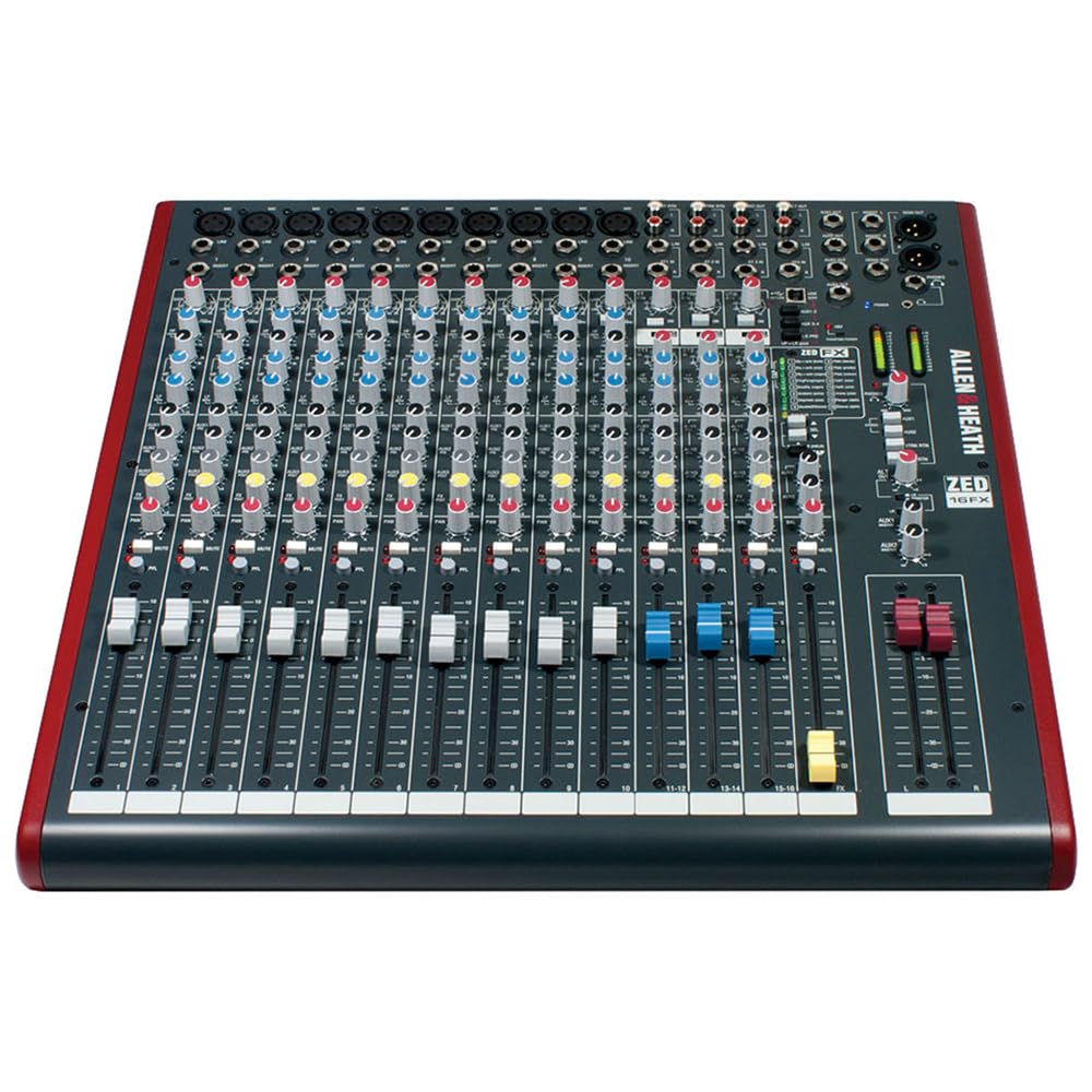 Allen & Heath ZED-16FX Multipurpose Mixer with FX for Live Sound and Recording Bundle w/ 2-Pack Pig Hog PHM10 8mm Mic Cable and Liquid Audio Polishing Cloth. - Image 4