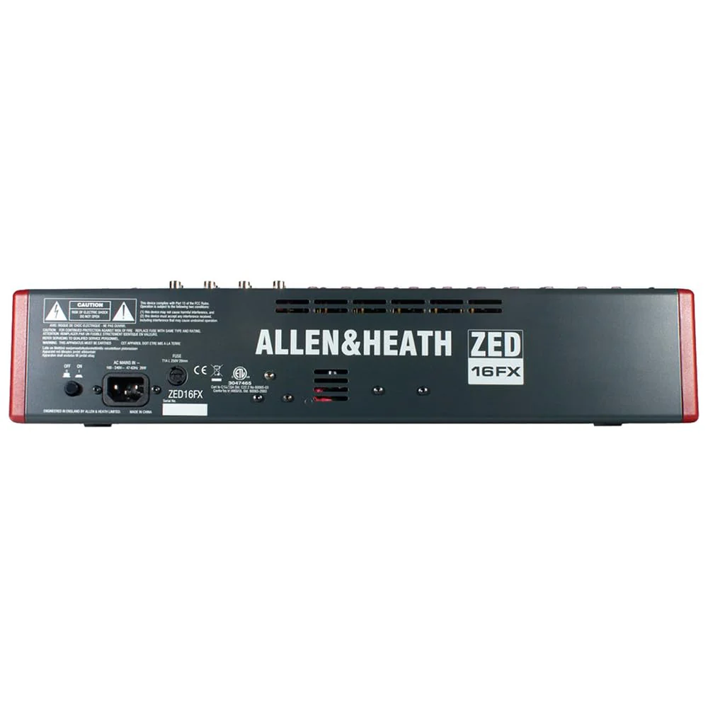 Allen & Heath ZED-16FX Multipurpose Mixer with FX for Live Sound and Recording Bundle w/ 2-Pack Pig Hog PHM10 8mm Mic Cable and Liquid Audio Polishing Cloth. - Image 6