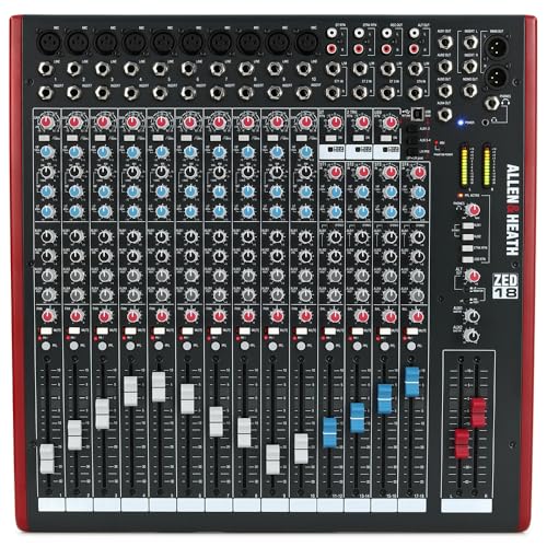 Allen & Heath ZED-18 Multipurpose Mixer for Live Sound and Recording Bundle w/ 4-Pack Pig Hog PHM10 8mm Mic Cable and Liquid Audio Polishing Cloth - Image 3