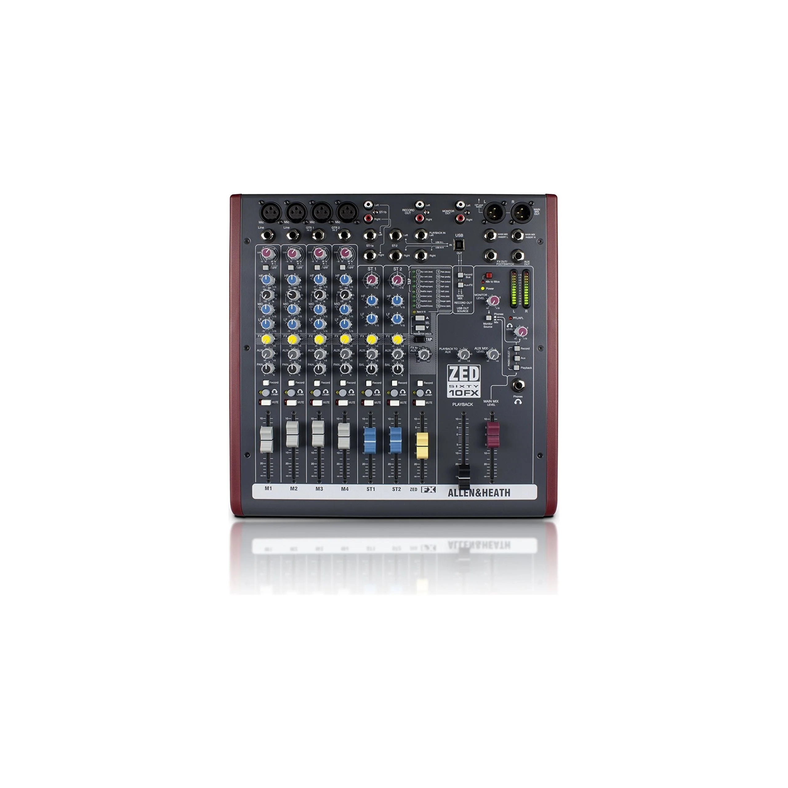 Allen & Heath ZED60-10FX - 6 Channel Mixer with Digital Effects and USB Connectivity - Image 2
