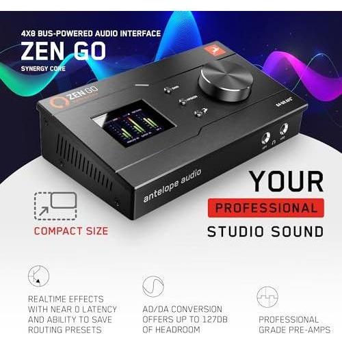 Zen Go Synergy Core, Audio Interface, 4x8 Bus-Powered Thunderbolt 3 Interface for Recording, with Onboard Real-Time Audio Recording Effects, XLR Interface, Suitable for Podcast Set Up - Antelope Audio - Image 8