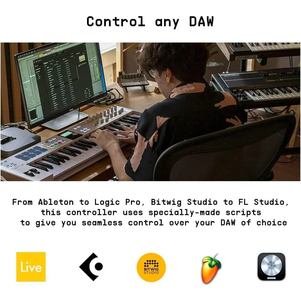 Arturia KeyLab 61 Essential mk3 MIDI Controller BUNDLE with MIDI Keyboard, Keyboard Sustain Pedal, USB Cable & Polishing Cloth - 61 Key Keyboard, Software Integration, Flexible Connectivity - Image 8