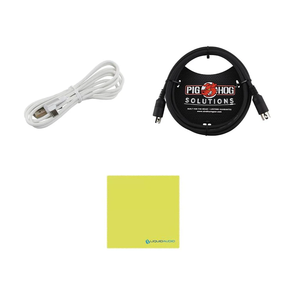 Arturia KeyLab Essential 49 mk3 MIDI Controller White Bundle w/Pig Hog MIDI Cable, USB Cable & Liquid Audio Polishing Cloth - Image 5