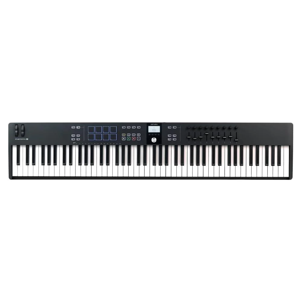 Arturia KeyLab Essential 88 mk3 Full-size Universal Midi Controller, Black Bundle w/Deluxe Sustain Pedal & Liquid Audio Polishing Cloth - Image 3