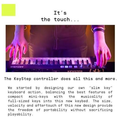 Arturia - Keystep - Portable MIDI Controller, Sequencer and Arpeggiator - 32 Slimkeys, 8-Memory Polyphonic Step Sequencer, 8-Mode Arpeggiator, CV-Compatible(Black) - Image 5