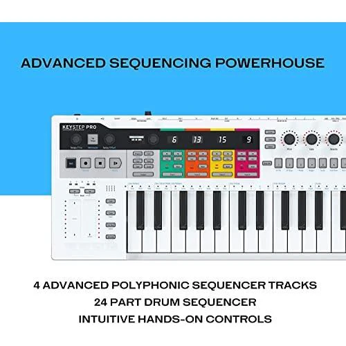 Arturia KeyStep Pro 37-Key Keyboard Controller & Sequencer Bundle w/Samson Headphones, Power Adapter & Liquid Audio Polishing Cloth (4 Items) - Image 6