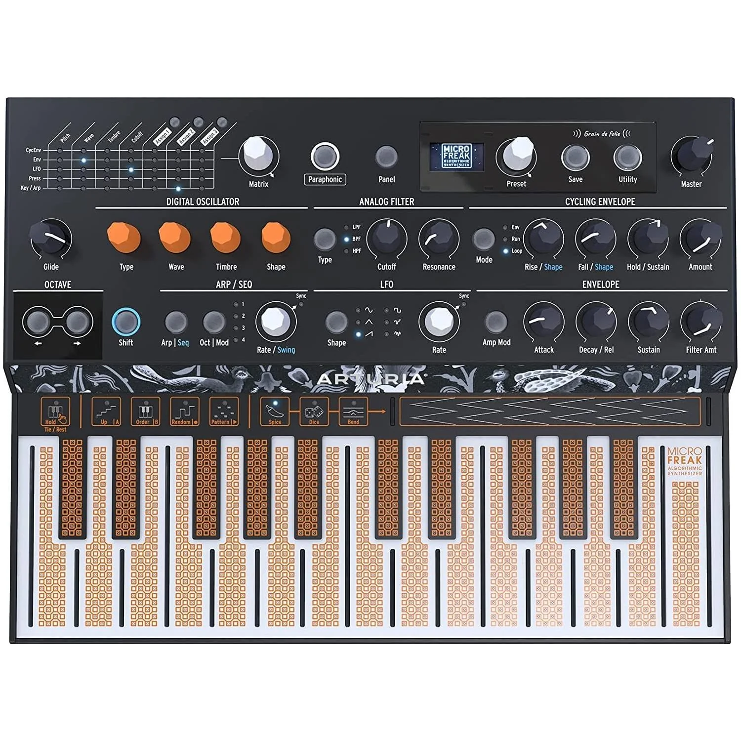Arturia MICROFREAK Synthesizer Vocoder Keyboard BUNDLE with Arturia Gooseneck Mic, 6ft Pig Hog MIDI Cable, Power Adapter, 2X MIDI Adapters & Polishing Cloth - Analog Synth, Synthesizer & Workstation Keyboards - Image 2
