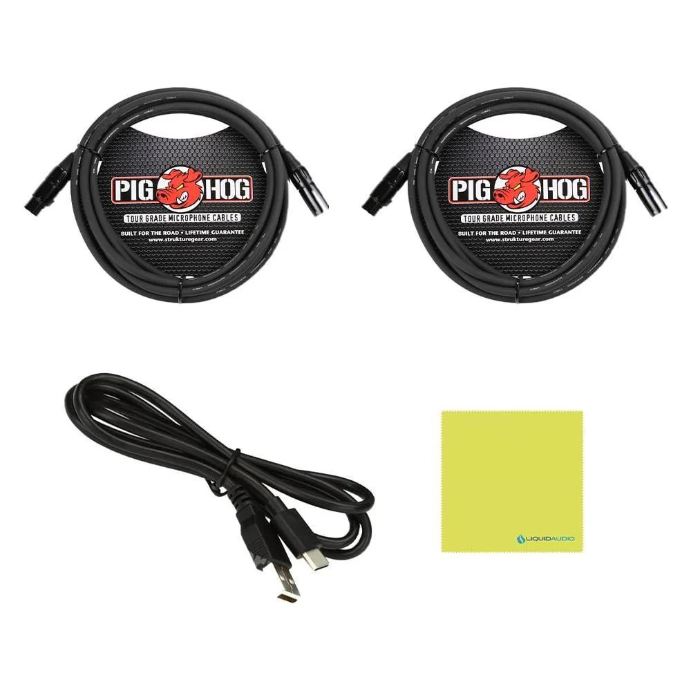 Arturia MiniFuse 2 Flexible Dual USB-C Audio Interface, White w/ 2-Pack Pig Hog PHM10 8mm XLR Microphone Cable and Liquid Audio Polishing Cloth - Image 5