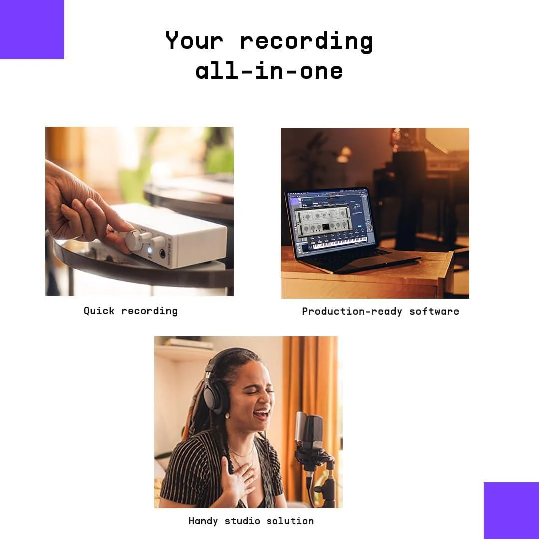 Arturia - MiniFuse Recording Pack - Compact USB Audio & MIDI Interface + Microphone + XLR Cable + Headphones + Creative Software for High-Quality Recording, Production, Podcasting, Guitar - |White] - Image 3