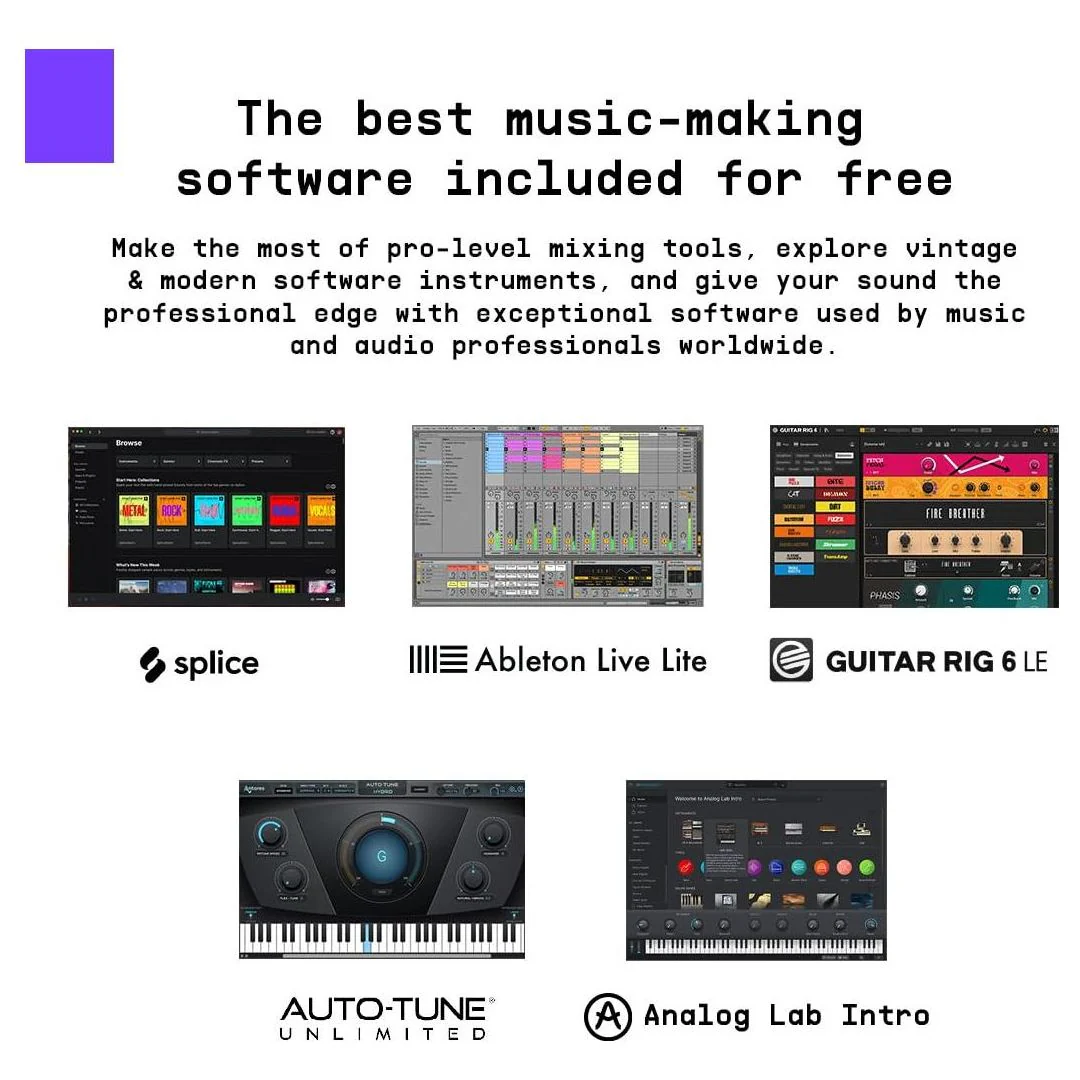 Arturia - MiniFuse Recording Pack - Compact USB Audio & MIDI Interface + Microphone + XLR Cable + Headphones + Creative Software for High-Quality Recording, Production, Podcasting, Guitar - |White] - Image 4