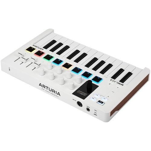 Arturia MiniLab 3 Mini Hybrid Keyboard Controller Bundle w/ ESI U22 XT Audio Interface, ESI MoCo Passive Monitor Controller, ESI cosMik10 Condenser Microphone, ESI eXtra10 Headphone, USB Cable & Liquid Audio Polishing Cloth - Image 4