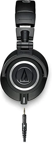 Audio Technica ATH-M50X Professional Studio Monitor Headphones Black Bundle with Pig hog Extension Cable & Liquid Polishing Cloth with Detachable Cable - Image 5