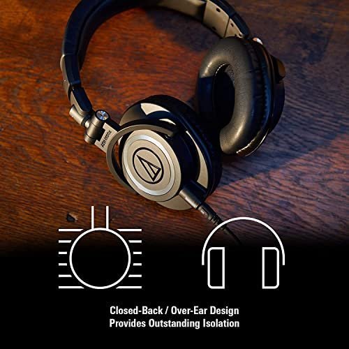 Audio Technica ATH-M50X Professional Studio Monitor Headphones Black Bundle with Pig hog Extension Cable & Liquid Polishing Cloth with Detachable Cable - Image 8