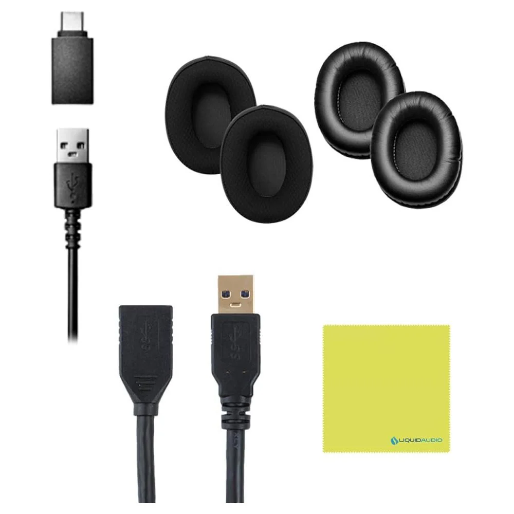 Audio Technica ATH-M50X STS-USB StreamSet USB Streaming Headset Bundle with 3ft USB Extension Cable 3.0 and Instrument Polishing Cloth - Podcast Headphones, Streaming Headset with Mic - Image 4