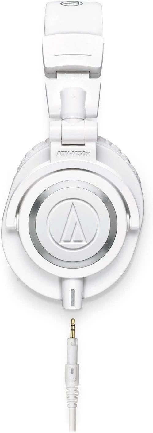 Audio Technica ATH-M50X White Professional Studio Monitor Headphones Wired Bundle with 3 Detachable Cables, 25ft Headphone Extension Cable, Adapter, Pouch and Instrument Polishing Cloth - Image 3