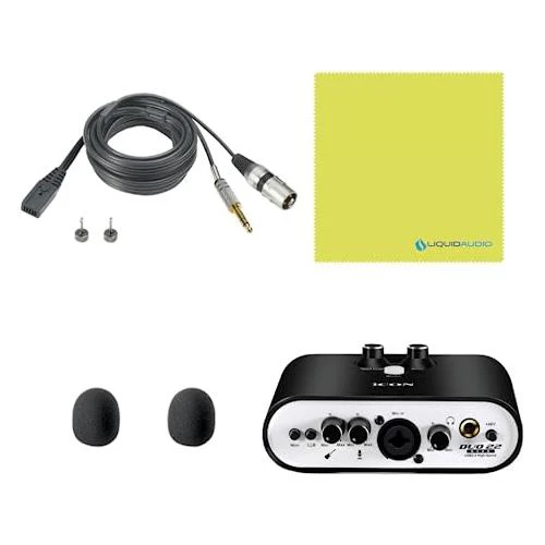 Liquid Audio Audio Technica BPHS1 Broadcast Stereo Headset with Dynamic Boom Mic Bundle with Icon Duo22 Live Audio Interface Polishing Cloth - Image 4