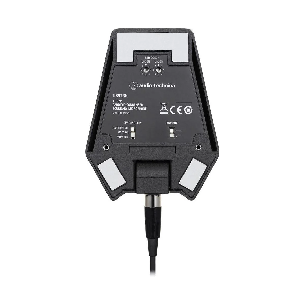 Audio-Technica U891RB Cardioid Condenser Boundary Microphone with Switch, RGB LED & Integral Power Module, Phantom Power Only, Black - Image 3
