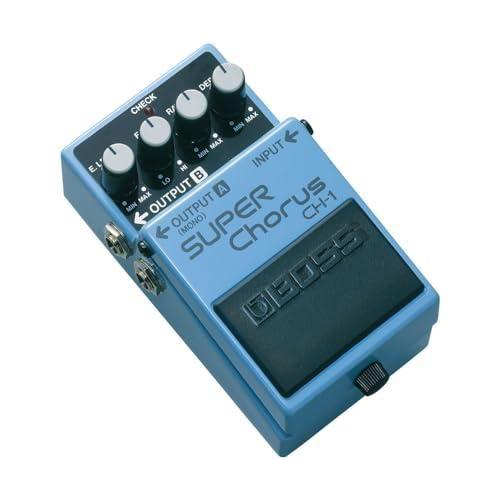 Boss CH-1 Unique Stereo Super Chorus Pedal Bundle w/2x Strukture S6P48 Woven Right Angle Patch Cables, 12x Guitar Picks and Liquid Audio Polishing Cloth - Image 2