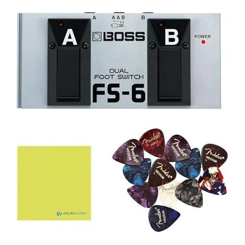 Boss DR-01S Rhythm Partner Bundle w/Boss FS-6 Dual Footswitch, 12-Pack Guitar Pick and Liquid Audio Polishing Cloth - Image 2