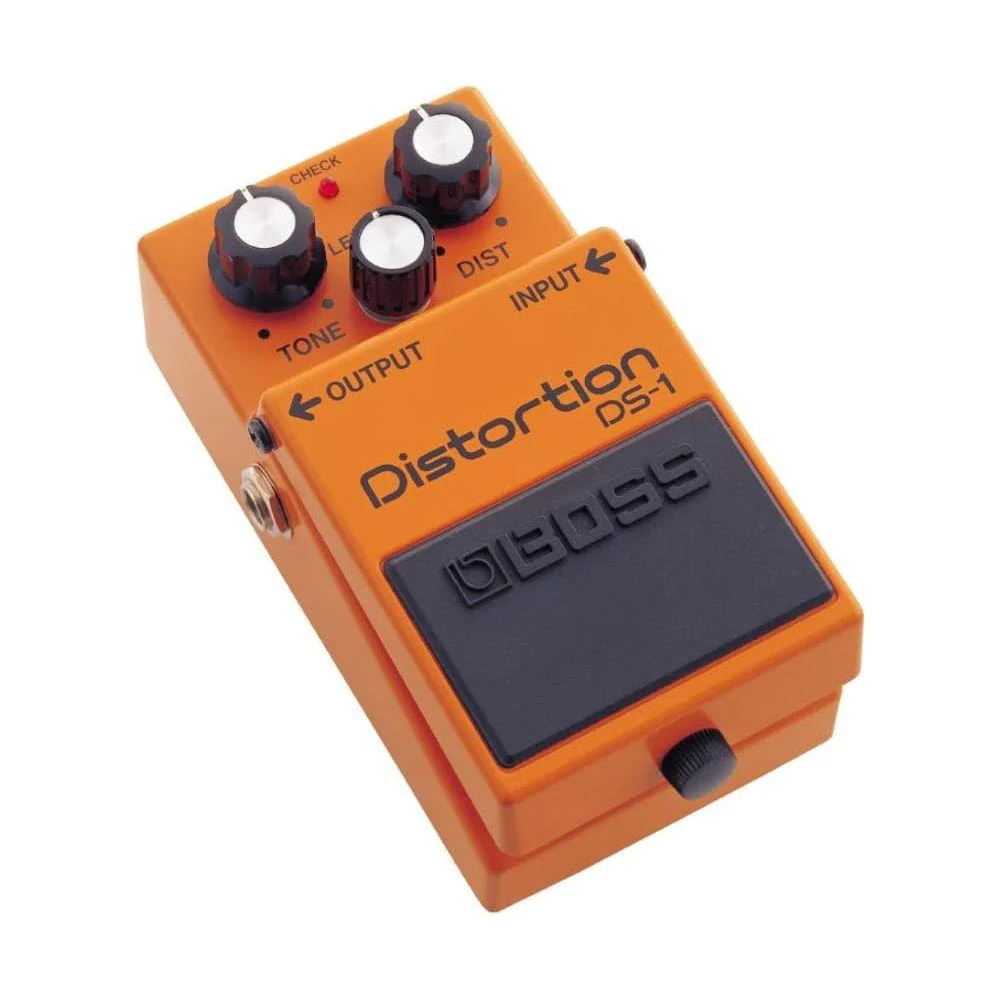 Boss DS-1 Distortion Pedal Bundle w/2x Strukture S6P48 Woven Right Angle Patch Cables, 12x Guitar Picks, 9V Power Adapter and Liquid Audio Polishing Cloth - Image 3
