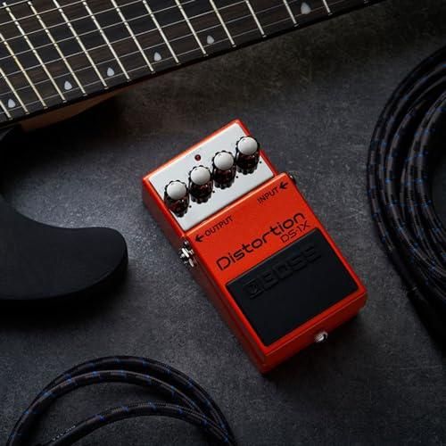 Boss DS-1X Distortion Pedal Bundle w/ 2-Pack Strukture S6P48 Woven Right Angle Patch Cable, Pig Hog PCH10BK "Black Woven" Instrument Cable, 12-Pack Guitar Pick and Liquid Audio Polishing Cloth - Image 6