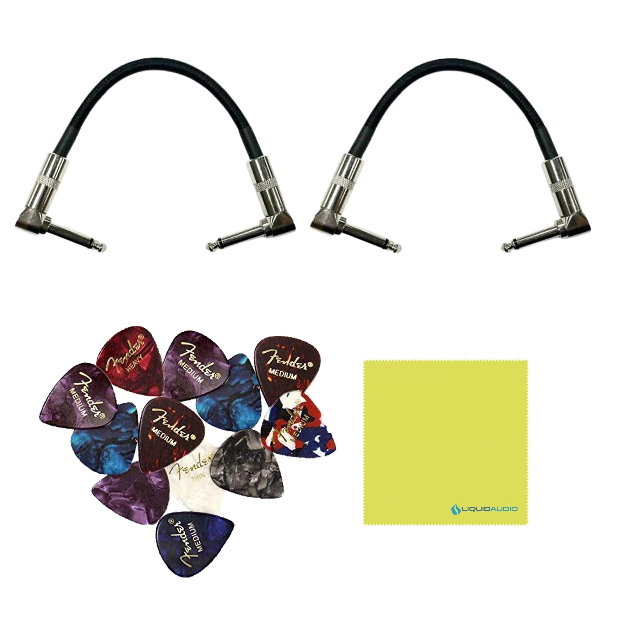 Boss FV-30H Foot Volume Pedal - Hi Z Bundle with 2x Strukture 6" Right Angle Patch Cable, 12x Guitar Picks and Instrument Polishing Cloth - Image 2