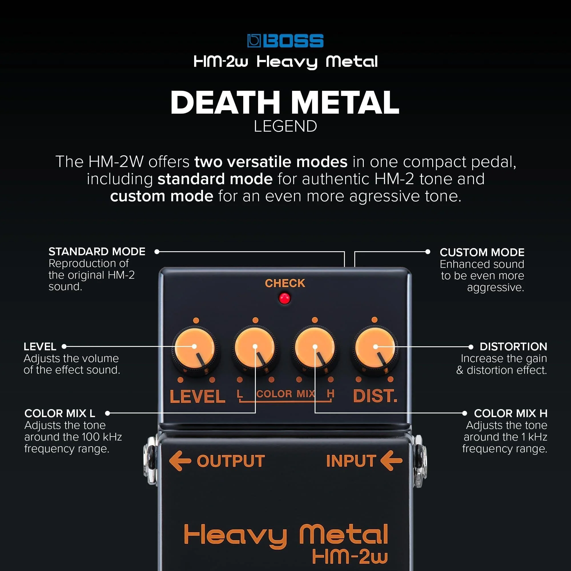 Boss HM-2W Waza Craft Heavy Metal Distortion Pedal - Image 4