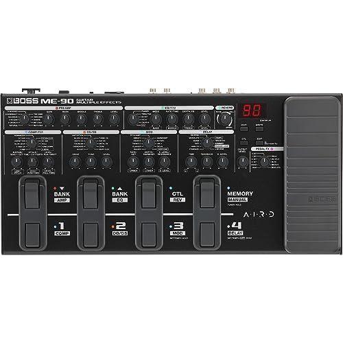 Boss ME-90 Guitar Multiple Effects Bundle w/2x Strukture S6P48 Woven Right Angle Patch Cables, 12x Guitar Picks, 9V Power Adapter and Liquid Audio Polishing Cloth - Image 2