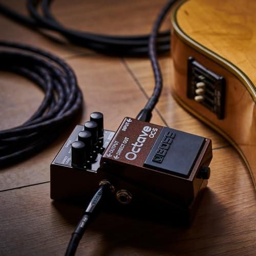 Boss OC-5 Octave Pedal Bundle w/ 2-Pack Strukture S6P48 Woven Right Angle Patch Cable, 12-Pack Guitar Pick and Liquid Audio Polishing Cloth - Image 7