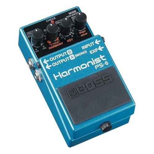 Boss PS-6 Harmonist Pedal Bundle w/ 2-Pack Strukture S6P48 Woven Right Angle Patch Cable, Pig Hog PCH10BK "Black Woven" Instrument Cable, 12-Pack Guitar Pick and Liquid Audio Polishing Cloth - Image 4
