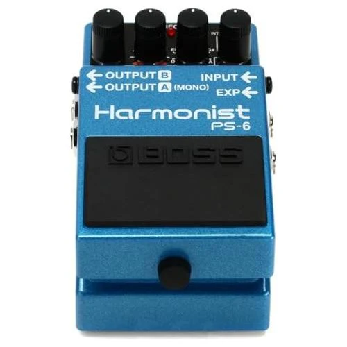Boss PS-6 Harmonist Pedal Bundle w/ 2-Pack Strukture S6P48 Woven Right Angle Patch Cable, Pig Hog PCH10BK "Black Woven" Instrument Cable, 12-Pack Guitar Pick and Liquid Audio Polishing Cloth - Image 5