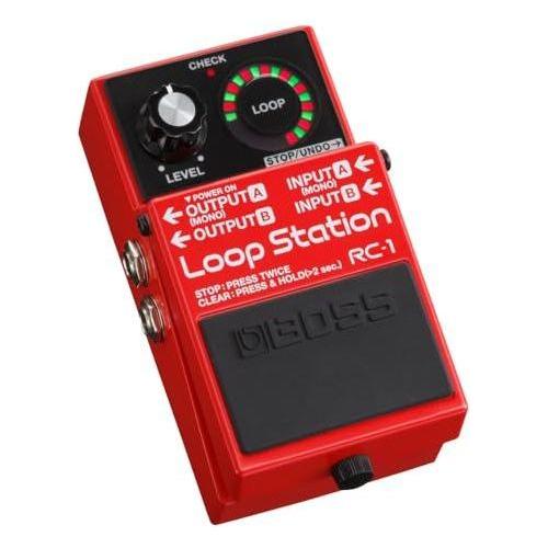 Boss RC-1 Loop Station Looper Pedal Bundle w/2x Strukture S6P48 Woven Right Angle Patch Cables, 12x Guitar Picks and Liquid Audio Polishing Cloth - Image 2