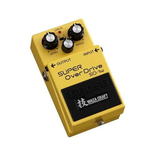 Boss SD-1W SUPER OverDrive Pedal Bundle w/ 2-Pack Strukture S6P48 Woven Right Angle Patch Cable, Pig Hog PCH10BK "Black Woven" Instrument Cable, 12-Pack Guitar Pick and Liquid Audio Polishing Cloth - Image 5