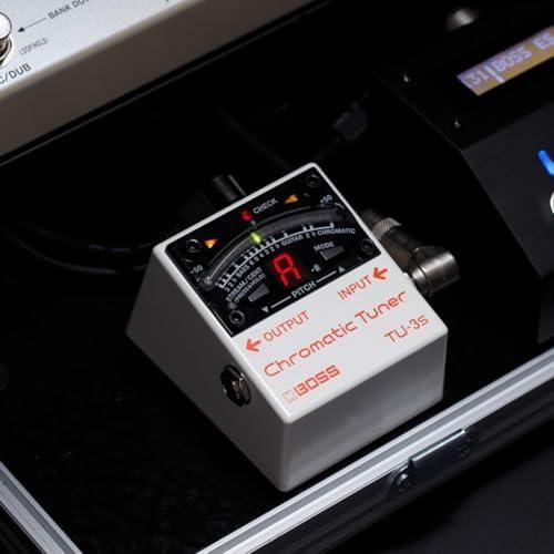 Boss TU-3S Chromatic Tuner Pedal Bundle w/2x Strukture S6P48 Woven Right Angle Patch Cables, 12x Guitar Picks and Liquid Audio Polishing Cloth - Image 2
