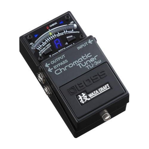 Boss TU-3W Waza Craft Chromatic Tuner with Bypass Bundle w/2x Strukture S6P48 Woven Right Angle Patch Cables, 12x Guitar Picks and Liquid Audio Polishing Cloth - Image 3