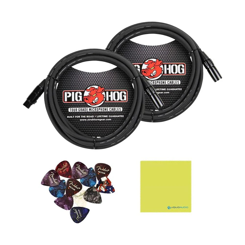 Boss VE-22 Vocal Performer Bundle w/ 2-Pack Pig Hog PHM10 8mm Mic Cable, 12-Pack Guitar Pick and Liquid Audio Polishing Cloth - Image 2